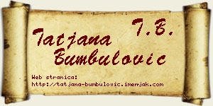 Tatjana Bumbulović vizit kartica